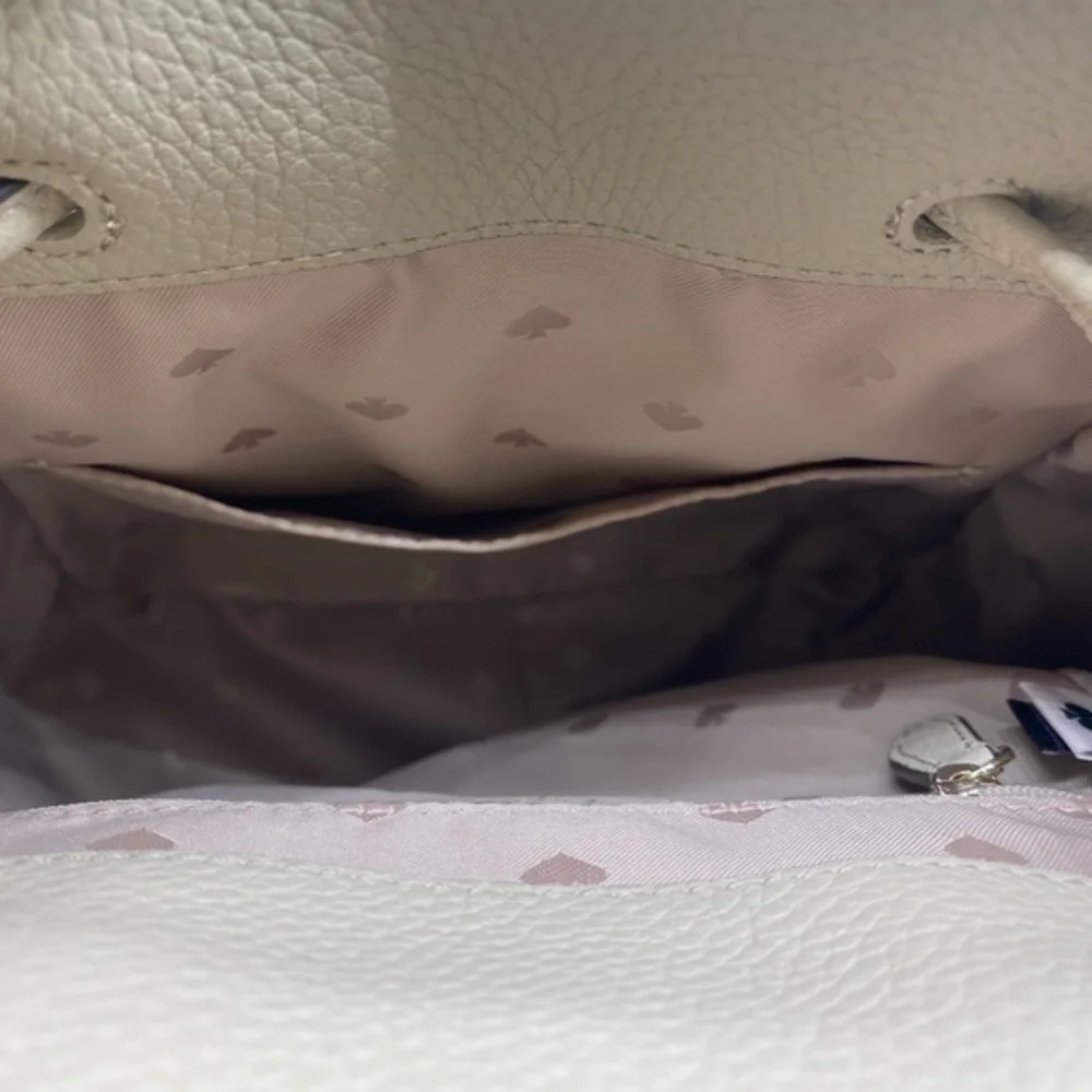 Kate Spade Lelia Medium Leather Flap Backpack Faux Shearling  NWOT